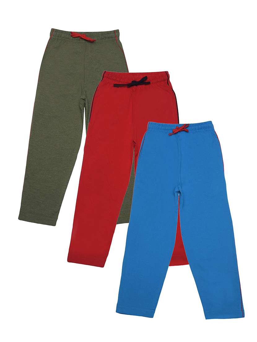 boys pack of 3 solid mid rise drawstring track pant