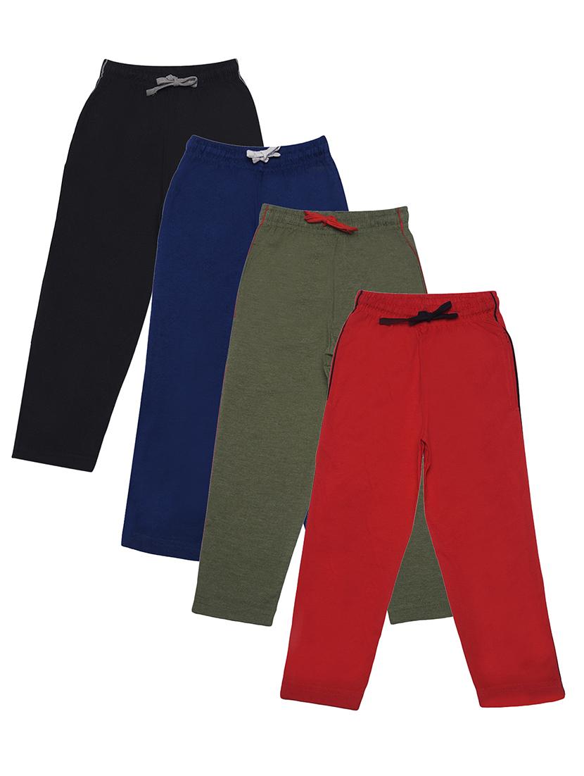 boys pack of 4 solid mid rise drawstring track pant