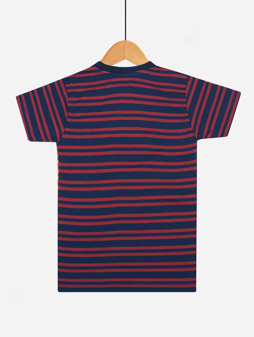boys pack of 2 striped henley neck t-shirt with single pocket - 21577800 -  Standard Image - 2