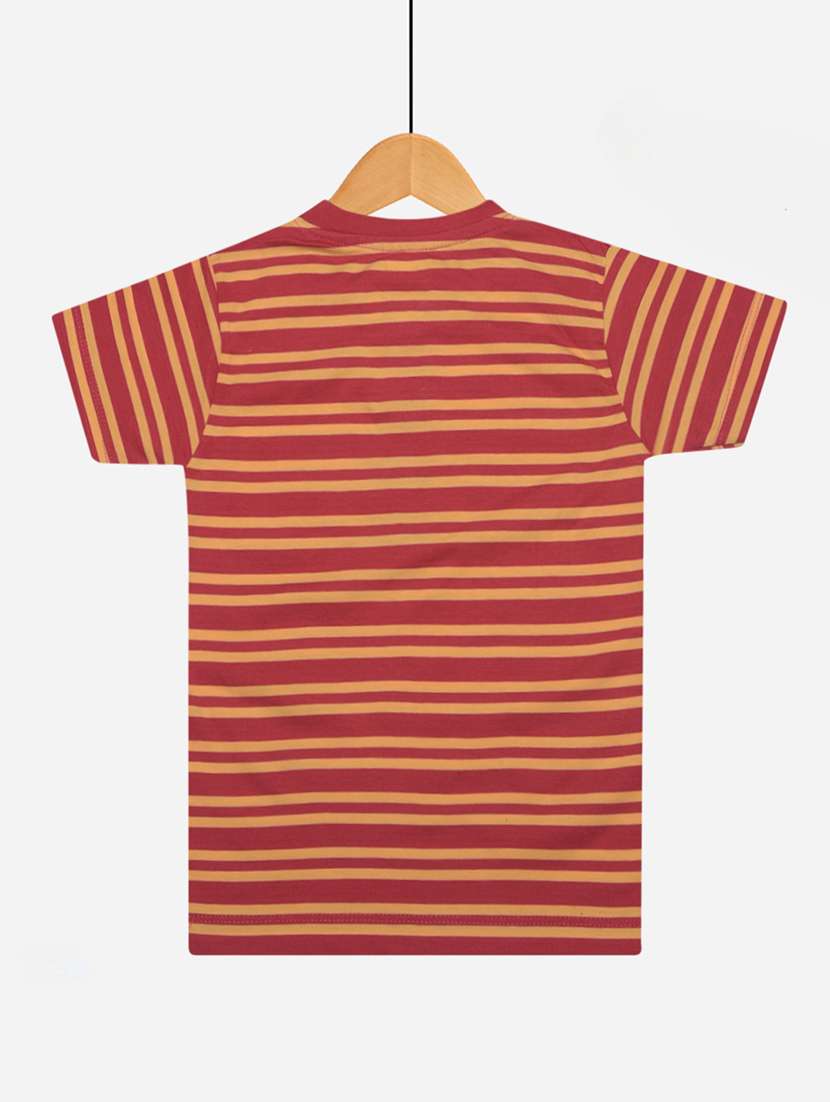 boys pack of 4 striped henley neck t-shirt with single pocket - 21577803 -  Standard Image - 2