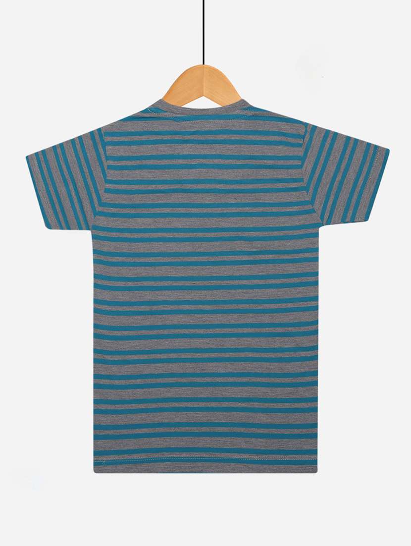 boys pack of 4 striped henley neck t-shirt with single pocket - 21577804 -  Standard Image - 2