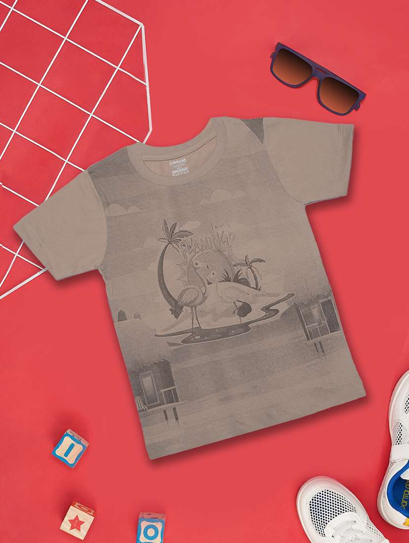 boys graphic printed round neck t-shirt