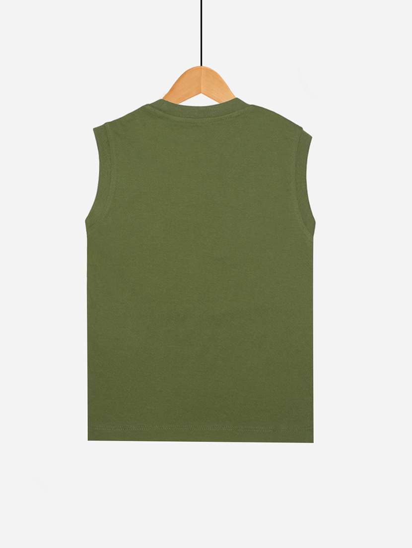 boys pack of 2 round neck printed sleeveless t-shirt - 21577862 -  Standard Image - 2