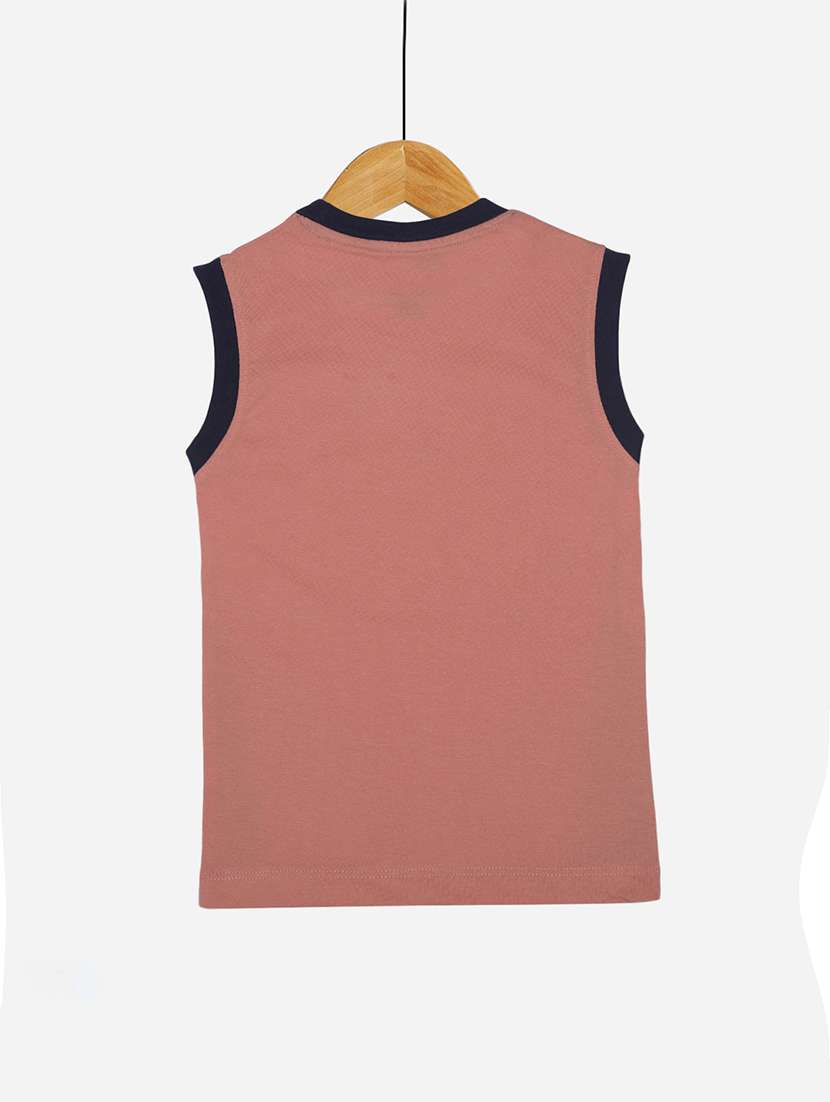 boy printed round neck sleeveless t-shirt - 21577919 -  Standard Image - 2