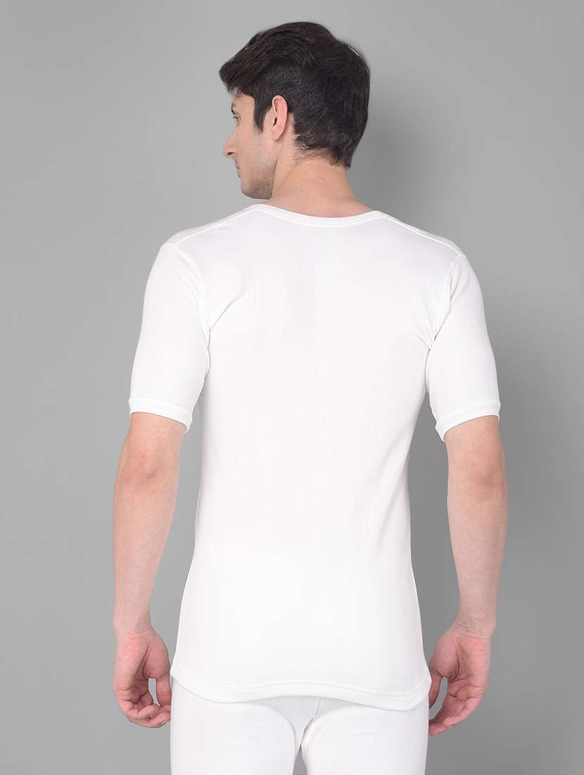 men pack of 2 solid scoop neck half sleeve thermal top - 21578066 -  Standard Image - 2