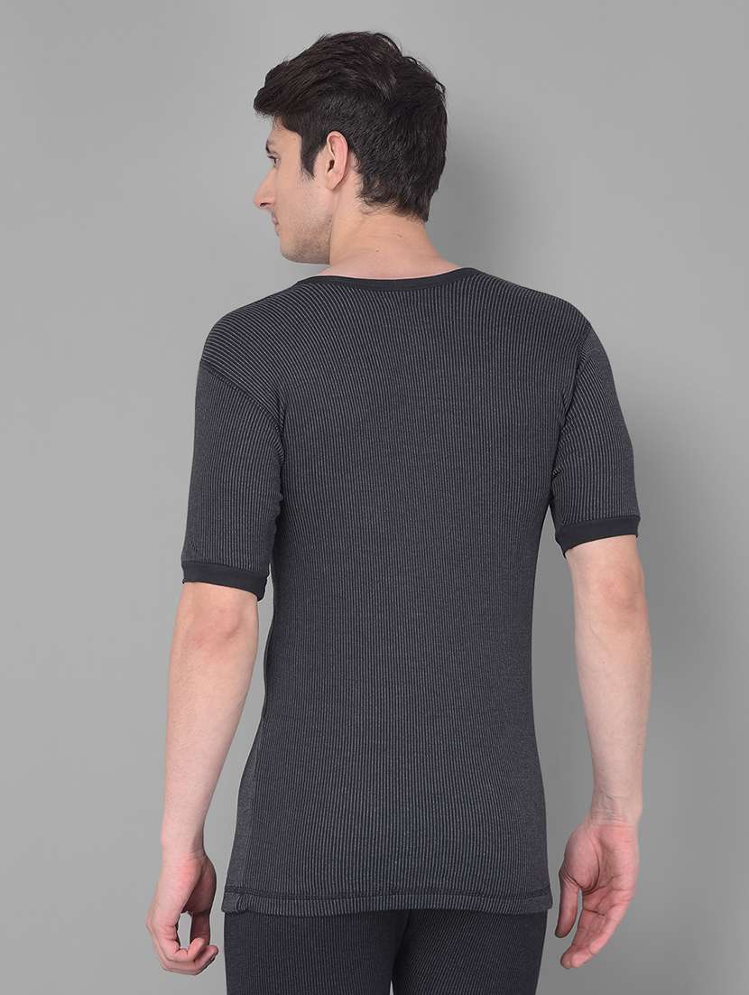 men pack of 2 solid scoop neck half sleeve thermal top - 21578067 -  Standard Image - 2