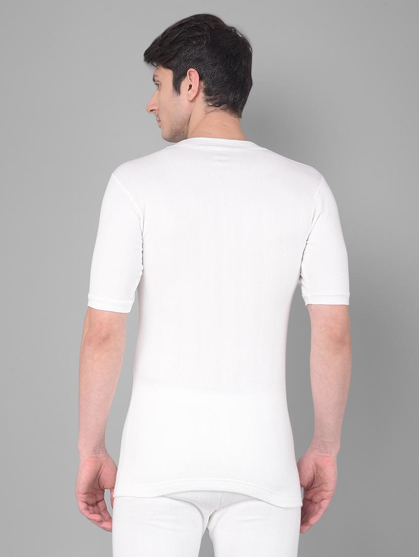 men pack of 2 solid v neck half sleeve thermal top - 21578075 - Standard Image - 2