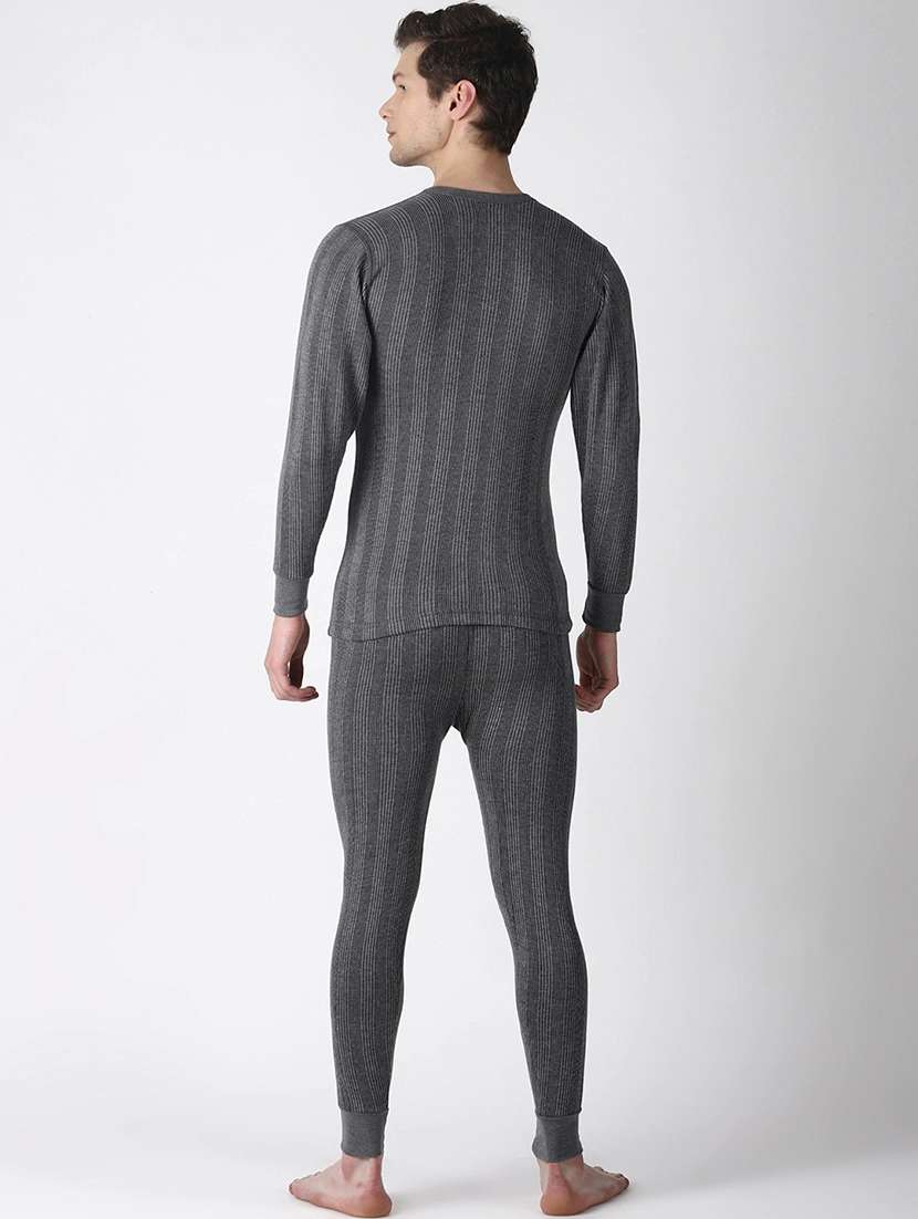 men solid full sleeve thermal set - 21578080 -  Standard Image - 2