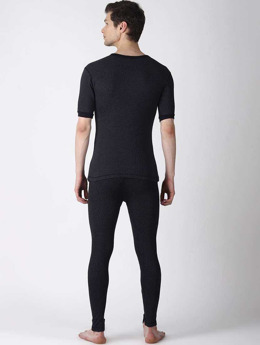 men solid short sleeve thermal set - 21578085 -  Standard Image - 2