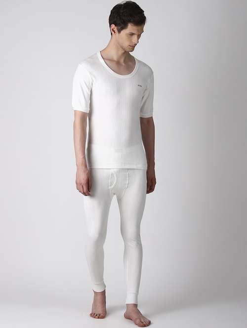 men solid short sleeve thermal set