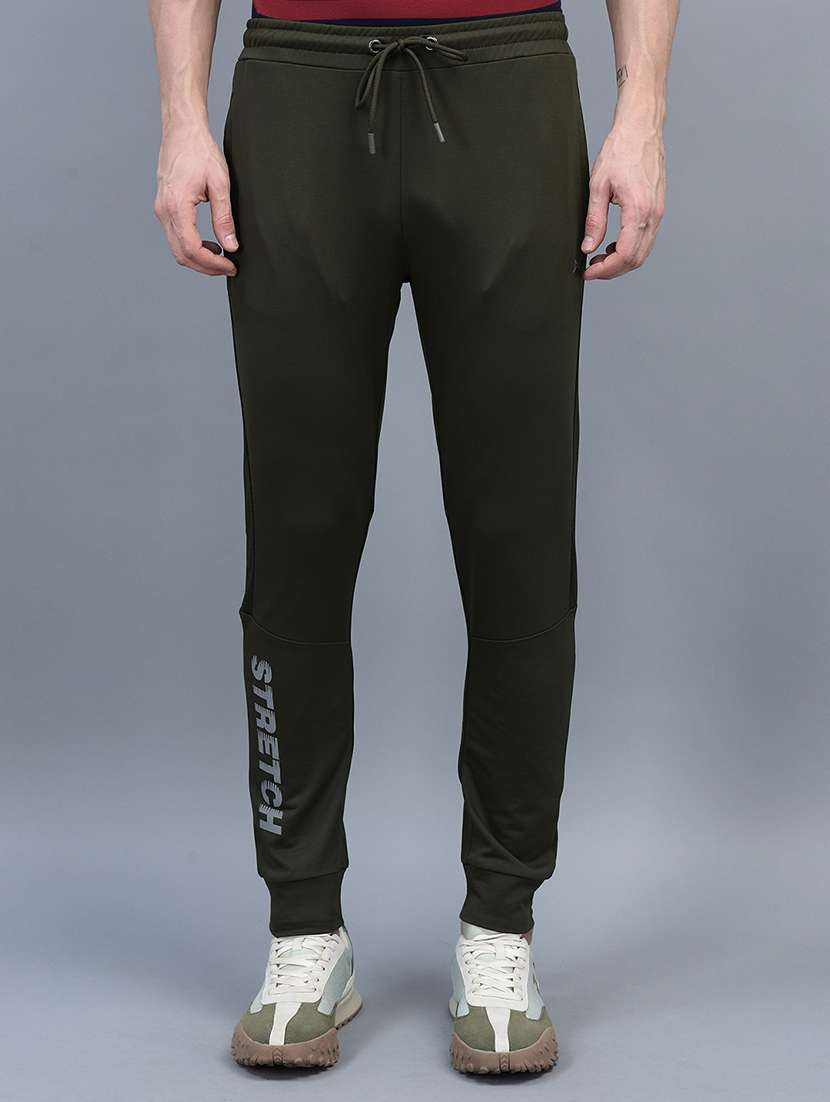men solid regular fit joggers