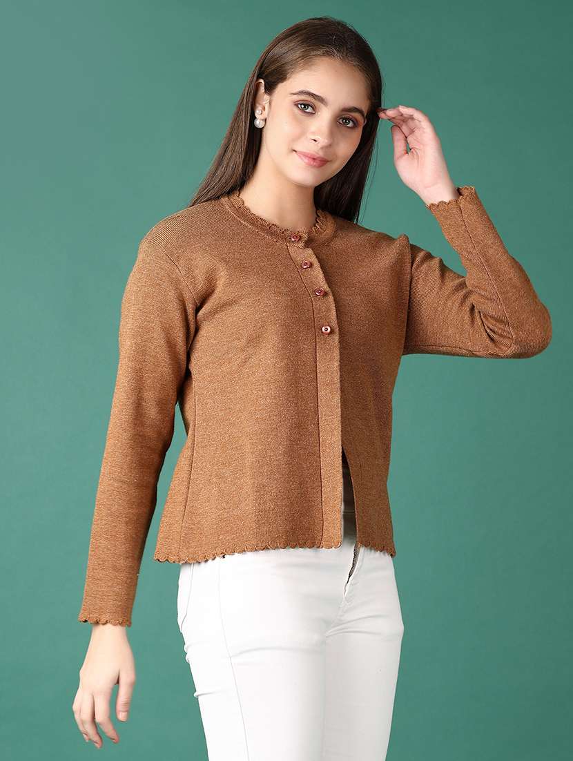 women solid long sleeve cardigan - 21578464 -  Standard Image - 2