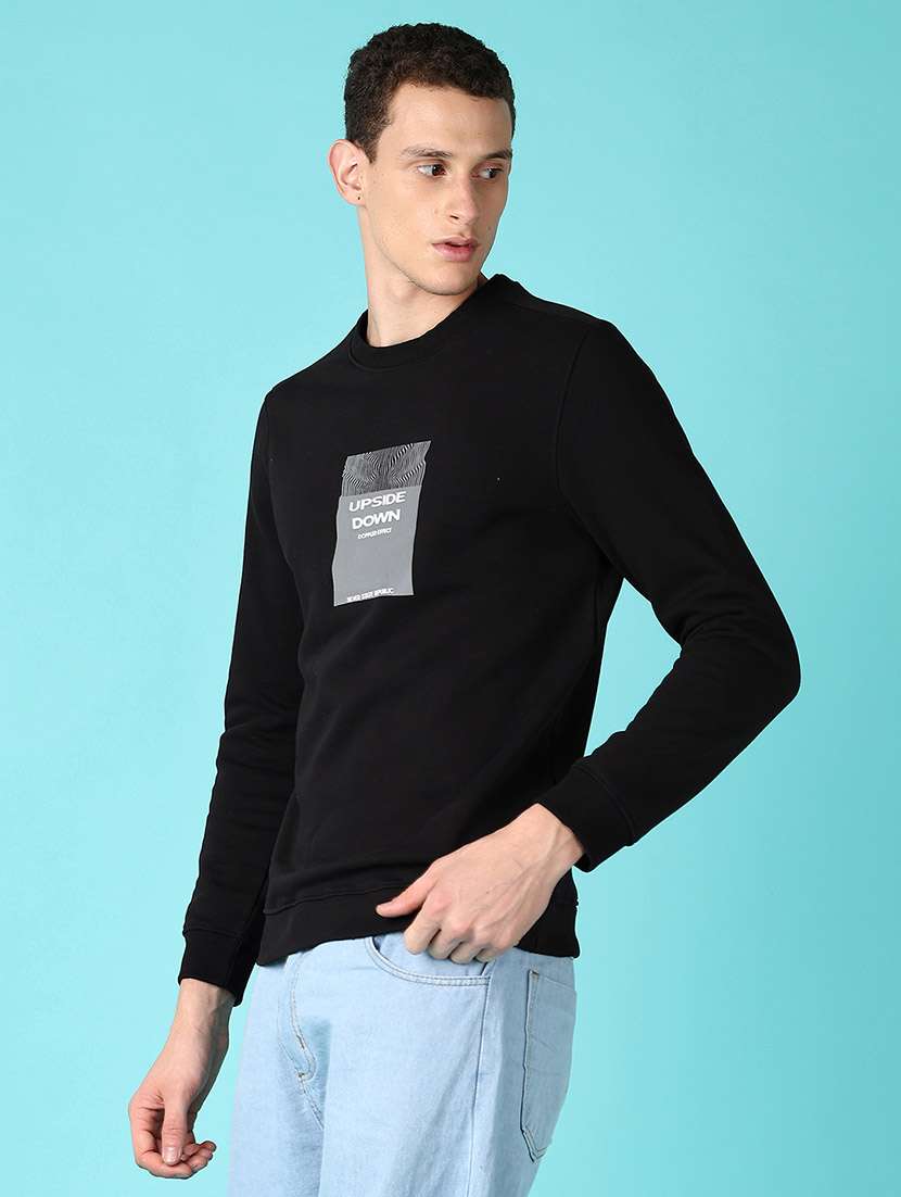 men long sleeves front print sweatshirt - 21578466 -  Standard Image - 2