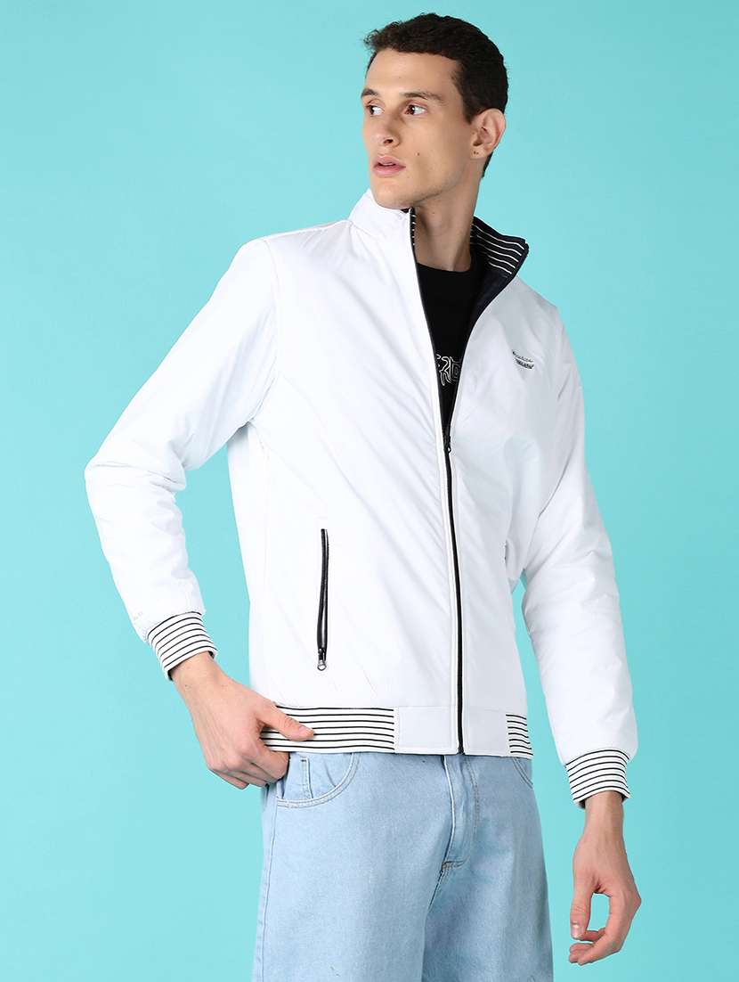 men solid reversible long sleeve bomber jacket - 21578484 -  Standard Image - 2