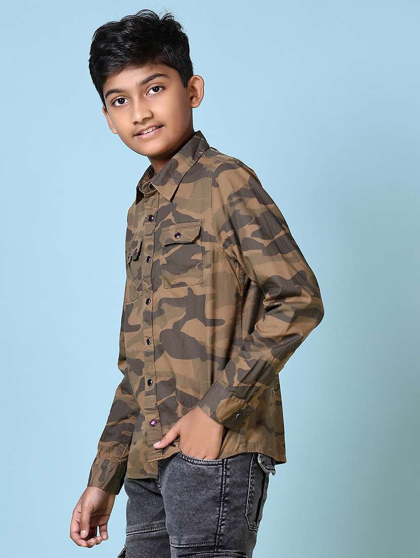 boys camouflage long sleeve casual shirt - 21578500 -  Standard Image - 2