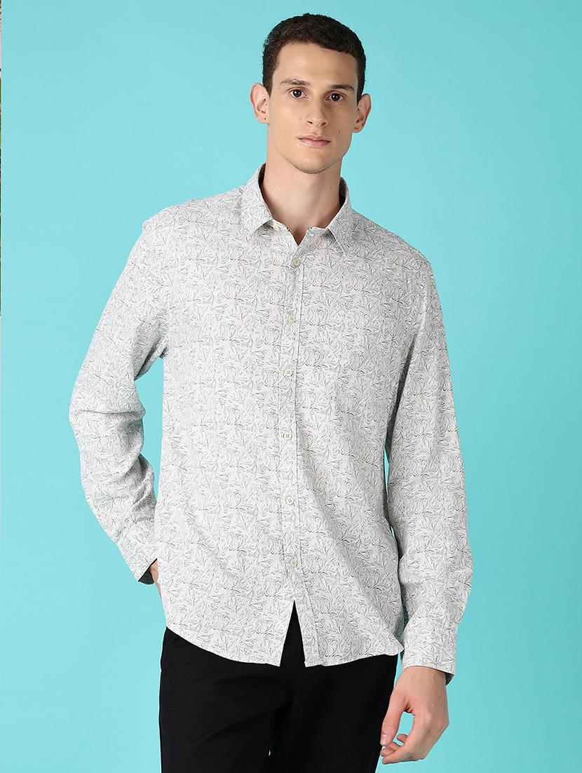 men printed collared long sleeves casual shirt - 21578509 - Zoom Image - 0