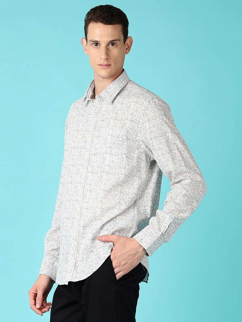 men printed collared long sleeves casual shirt - 21578509 - Standard Image - 2