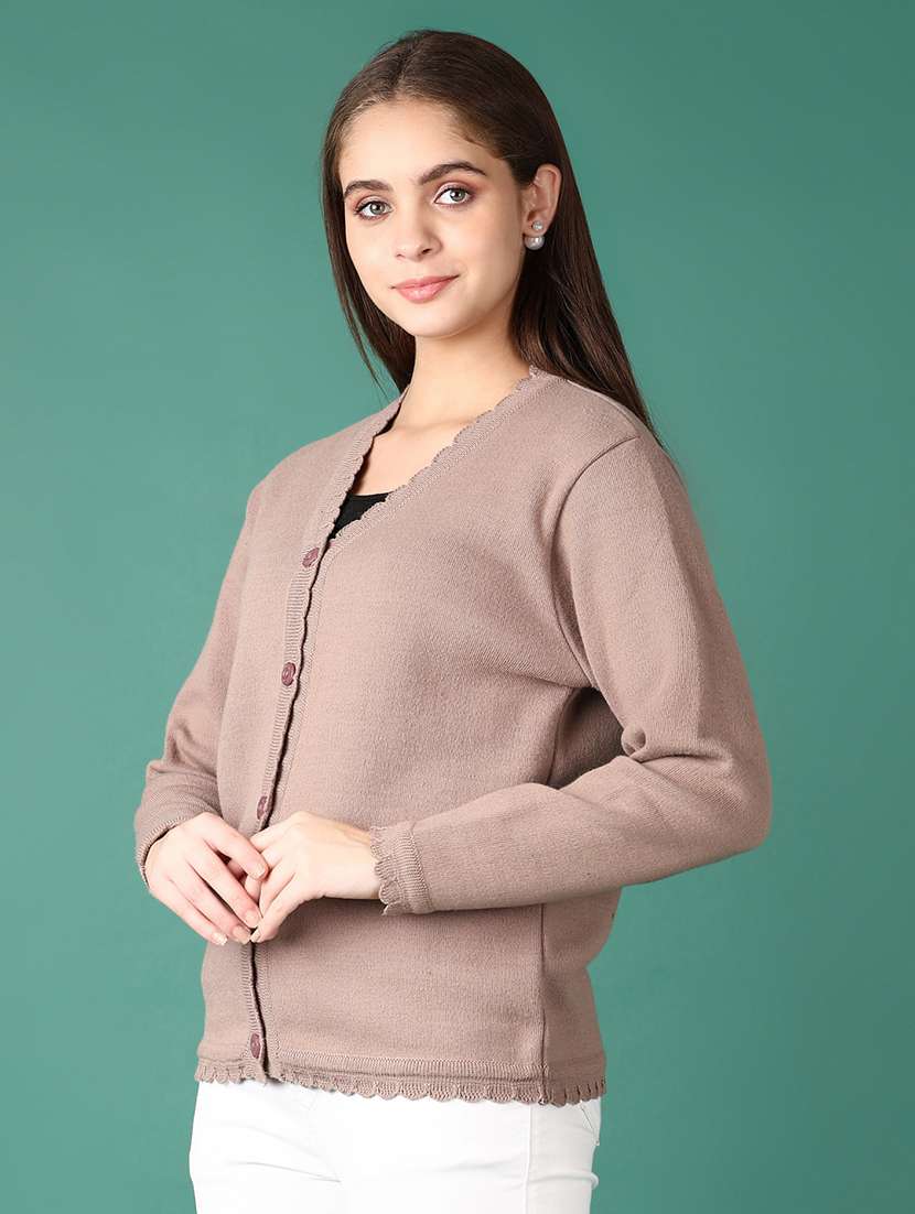 women solid long sleeve cardigan - 21578520 -  Standard Image - 2