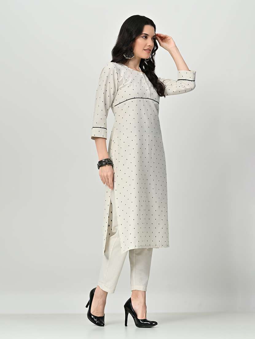 women three quarter sleeve kurta pant with dupatta set - 21578652 - Standard Image - 2