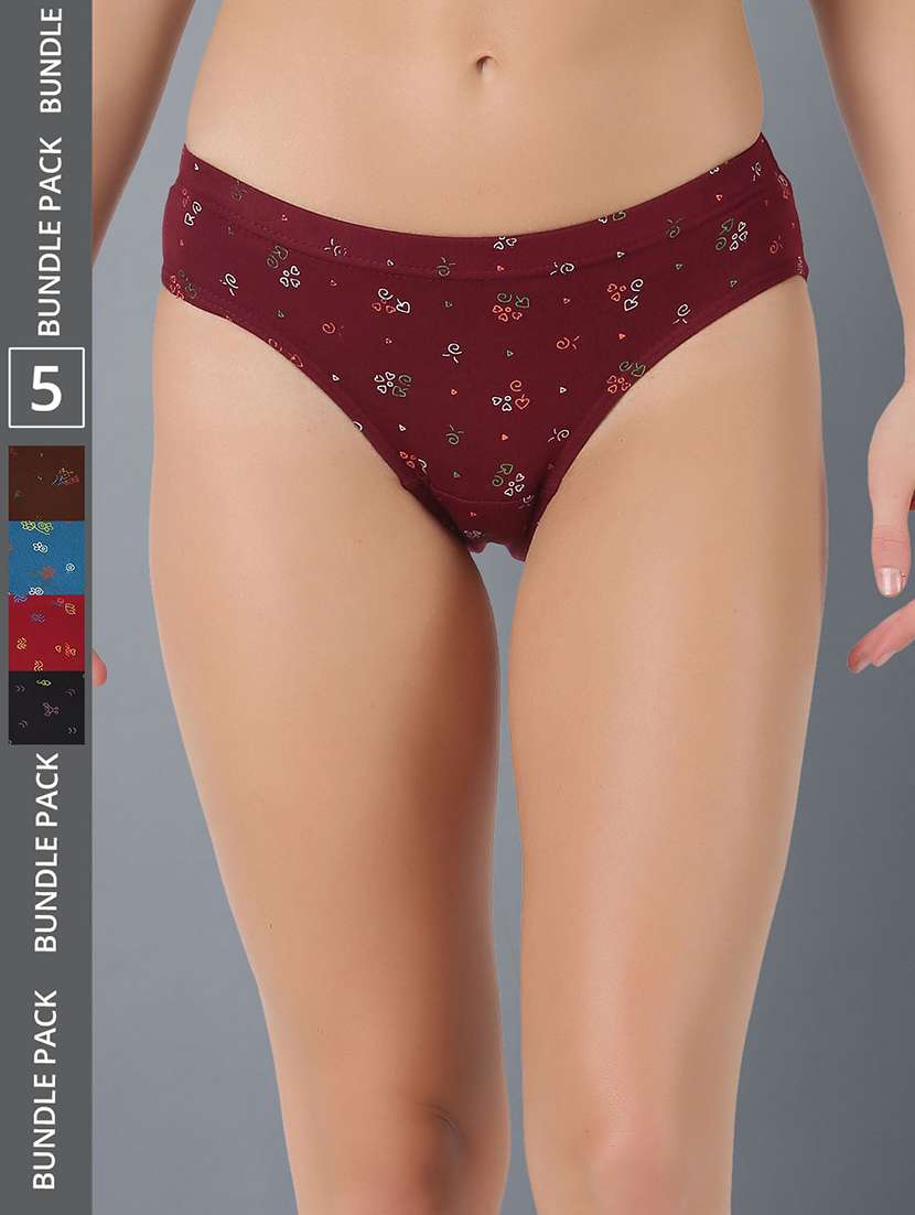 women printed cotton panty combo