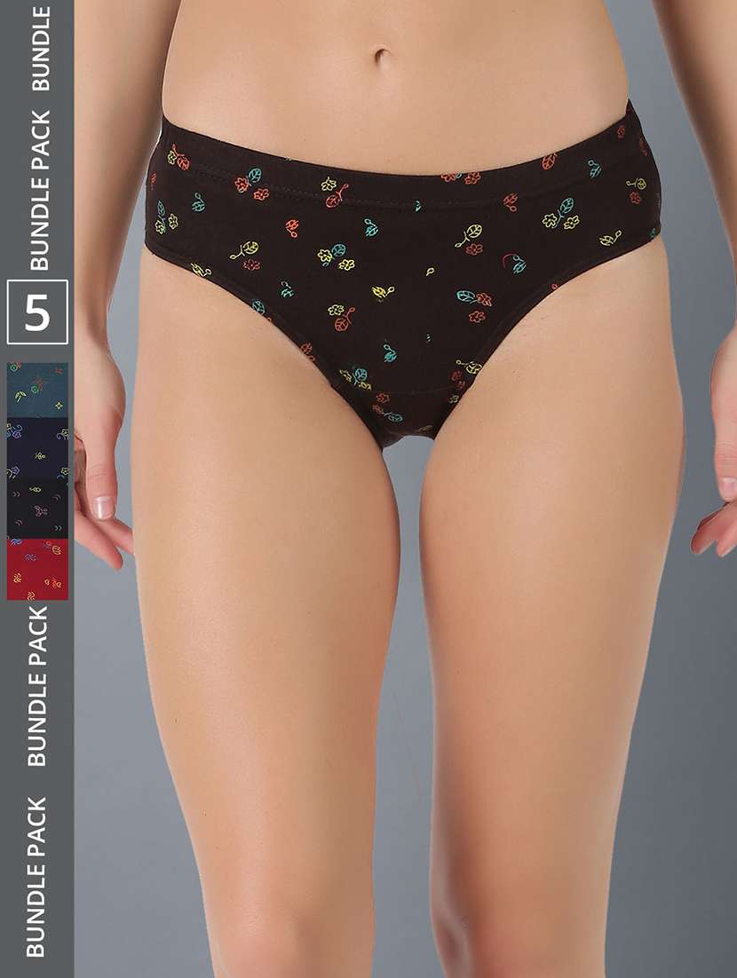 women printed cotton panty combo