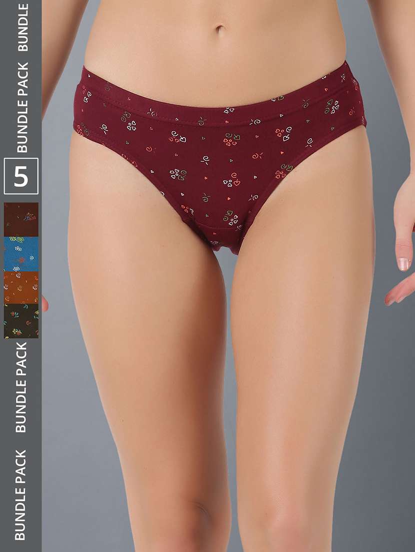 women printed cotton panty combo