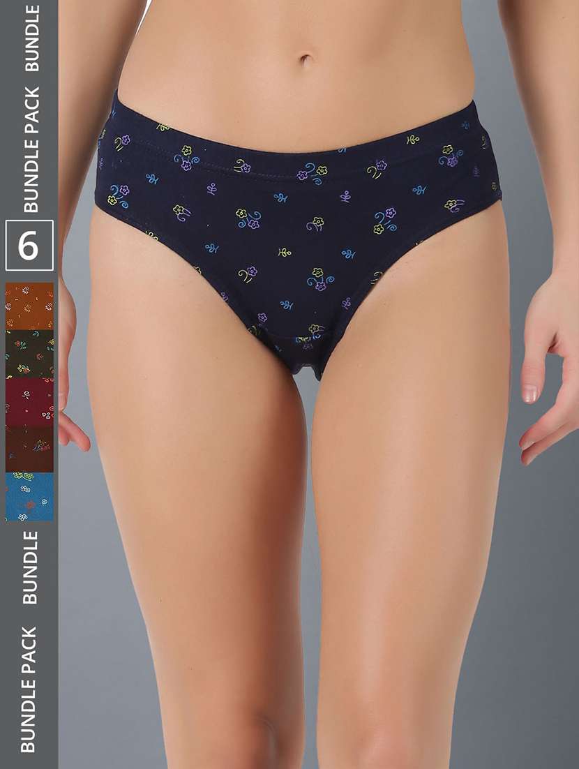 women printed cotton panty combo
