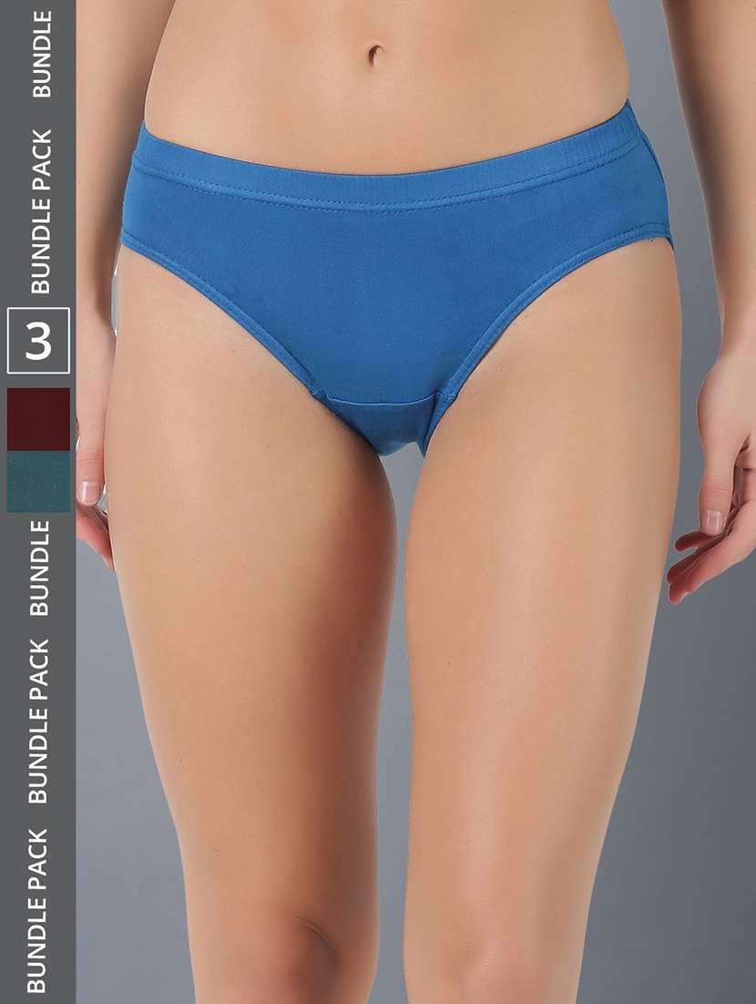 women solid cotton panty combo