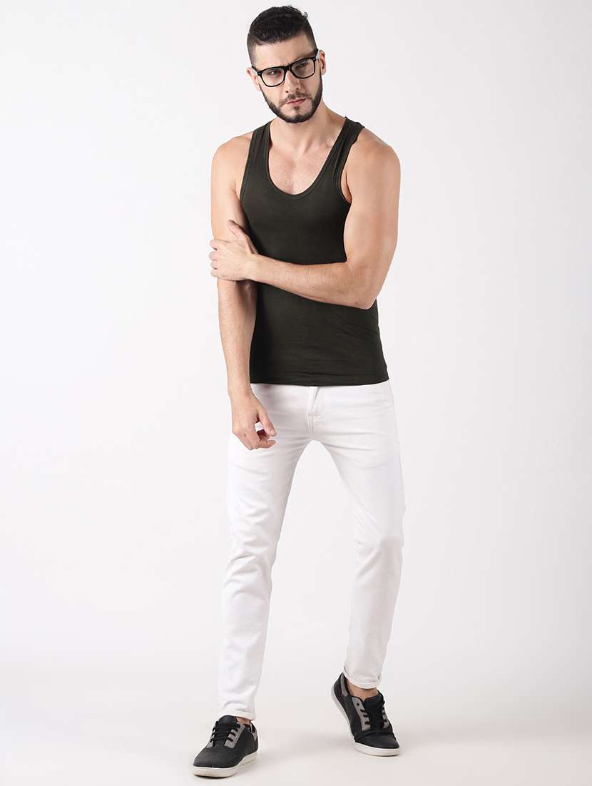 men pack of 4 solid sleeveless vest - 21579010 -  Standard Image - 2