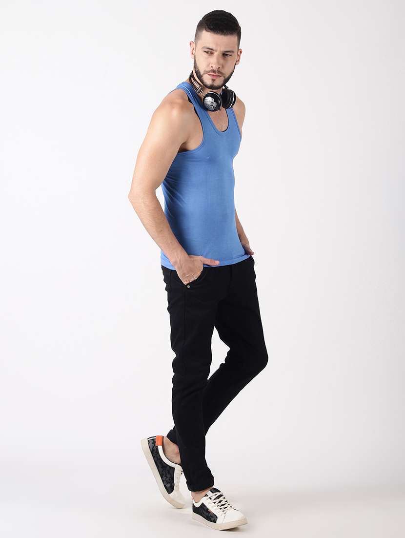 men pack of 5 solid sleeveless vest - 21579017 -  Standard Image - 2