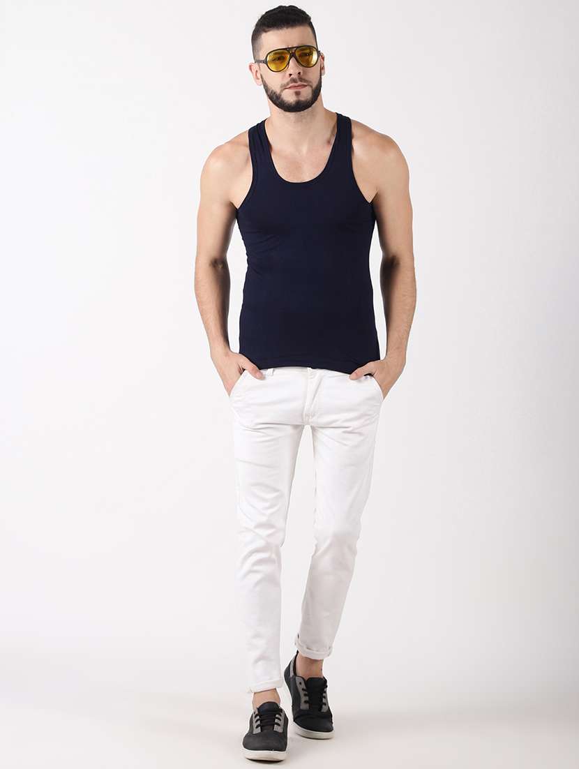 men pack of 9 solid sleeveless vest - 21579030 -  Standard Image - 2