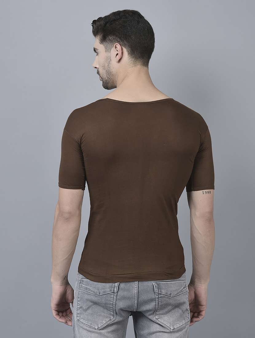 men pack of 3 solid half sleeve vest - 21579055 -  Standard Image - 2