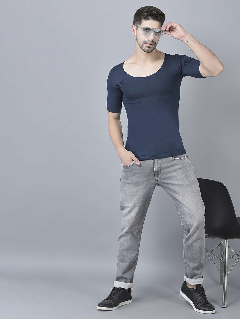 men pack of 4 solid half sleeve vest - 21579057 -  Standard Image - 2