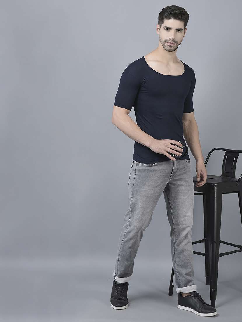 men pack of 4 solid half sleeve vest - 21579058 -  Standard Image - 2