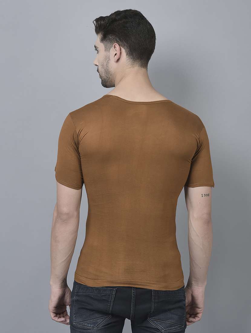 men pack of 5 solid half sleeve vest - 21579063 -  Standard Image - 2