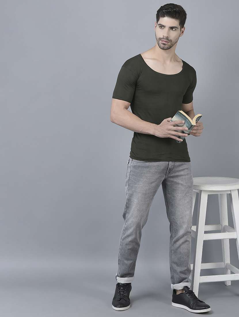 men pack of 5 solid half sleeve vest - 21579064 -  Standard Image - 2