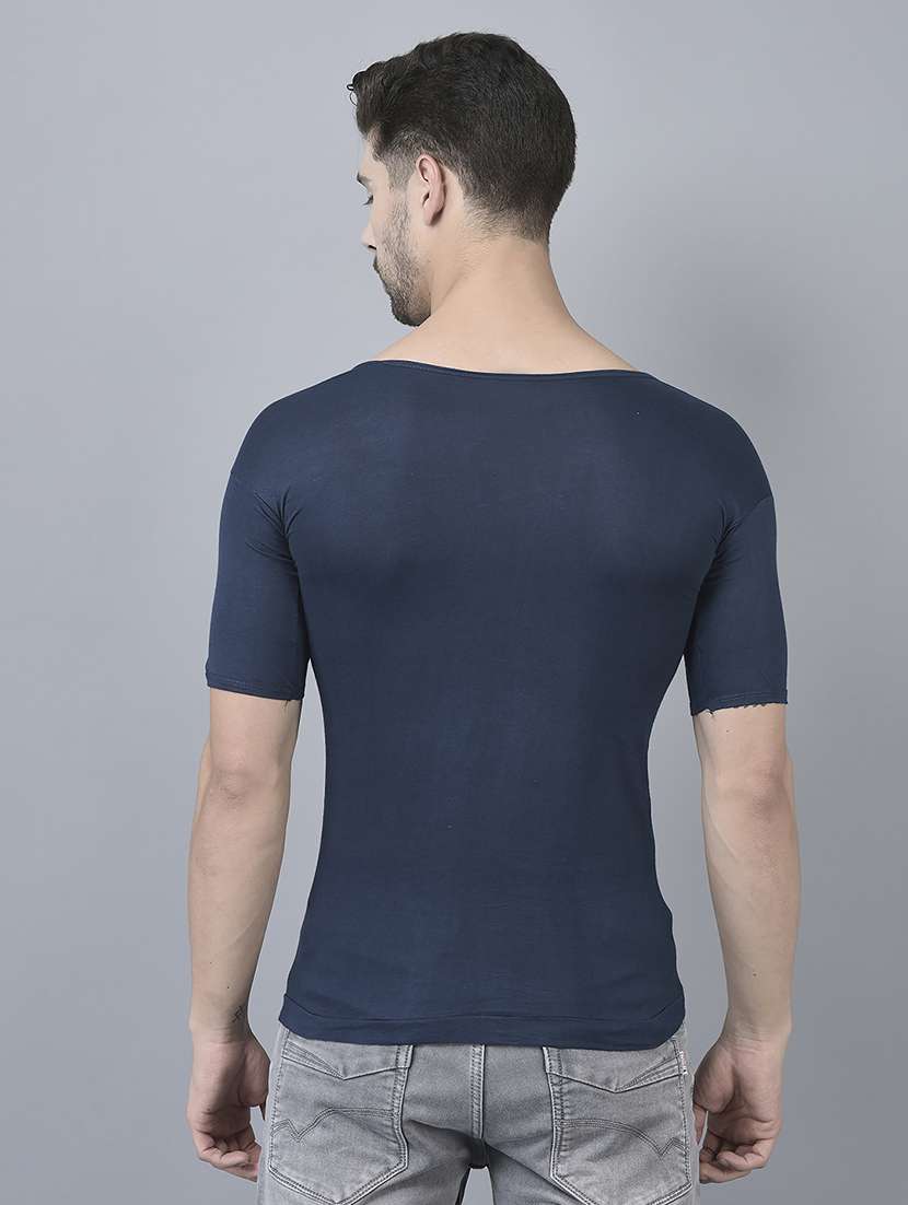 men pack of 7 solid half sleeve vest - 21579072 -  Standard Image - 2