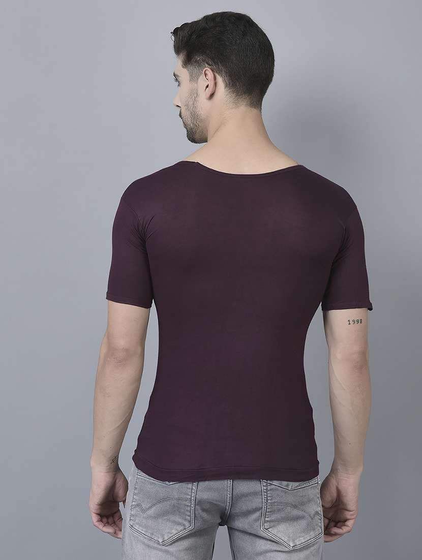 men pack of 8 solid half sleeve vest - 21579075 -  Standard Image - 2