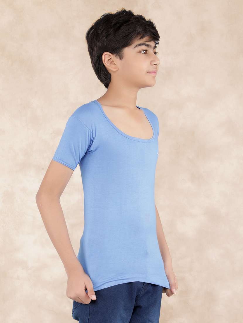 boys solid short sleeve vest combo - 21579153 -  Standard Image - 2