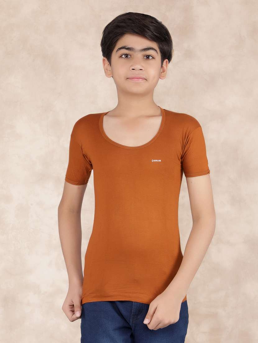 boys solid short sleeve vest combo - 21579155 -  Standard Image - 2