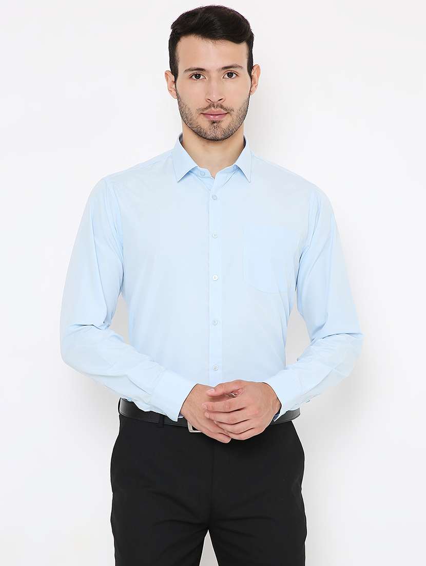 men long sleeves solid formal shirt