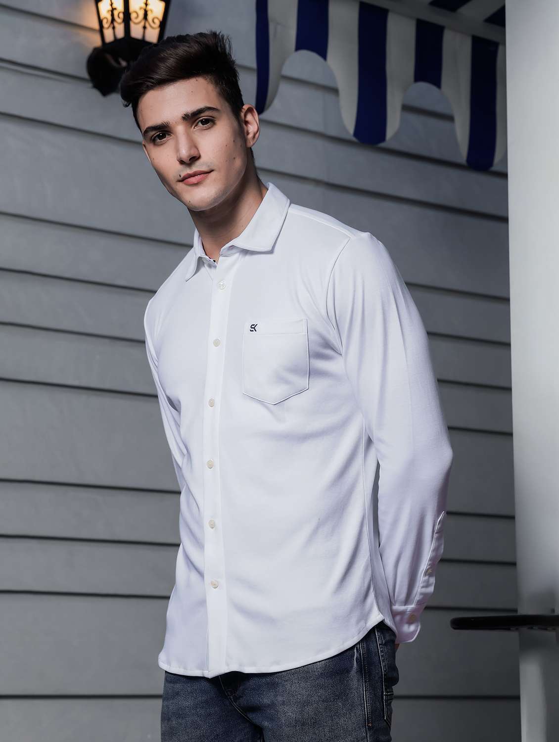 men solid long sleeve casual shirt - 21579534 -  Standard Image - 2