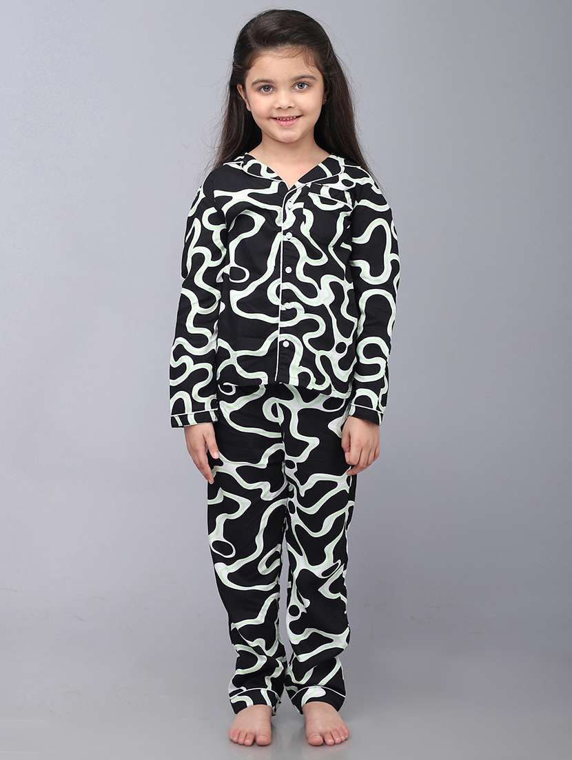girl printed nightwear pyjama set