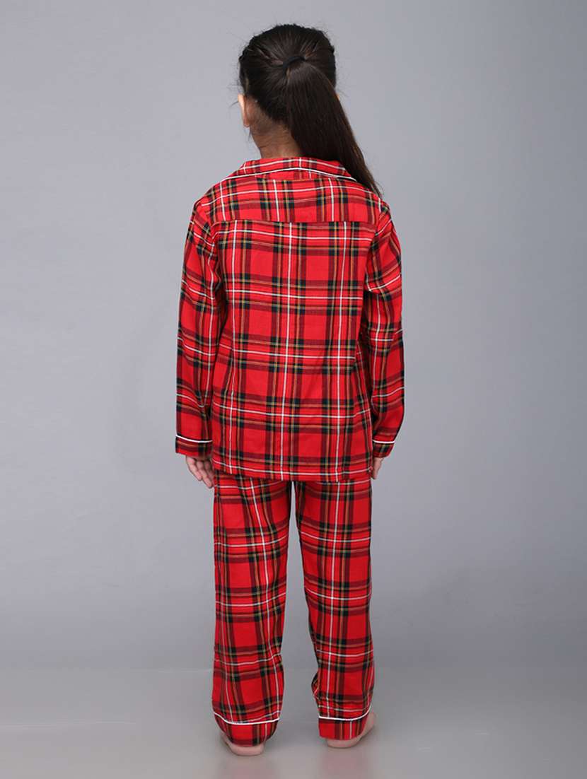 girl checks nightwear pyjama set - 21579554 -  Standard Image - 2