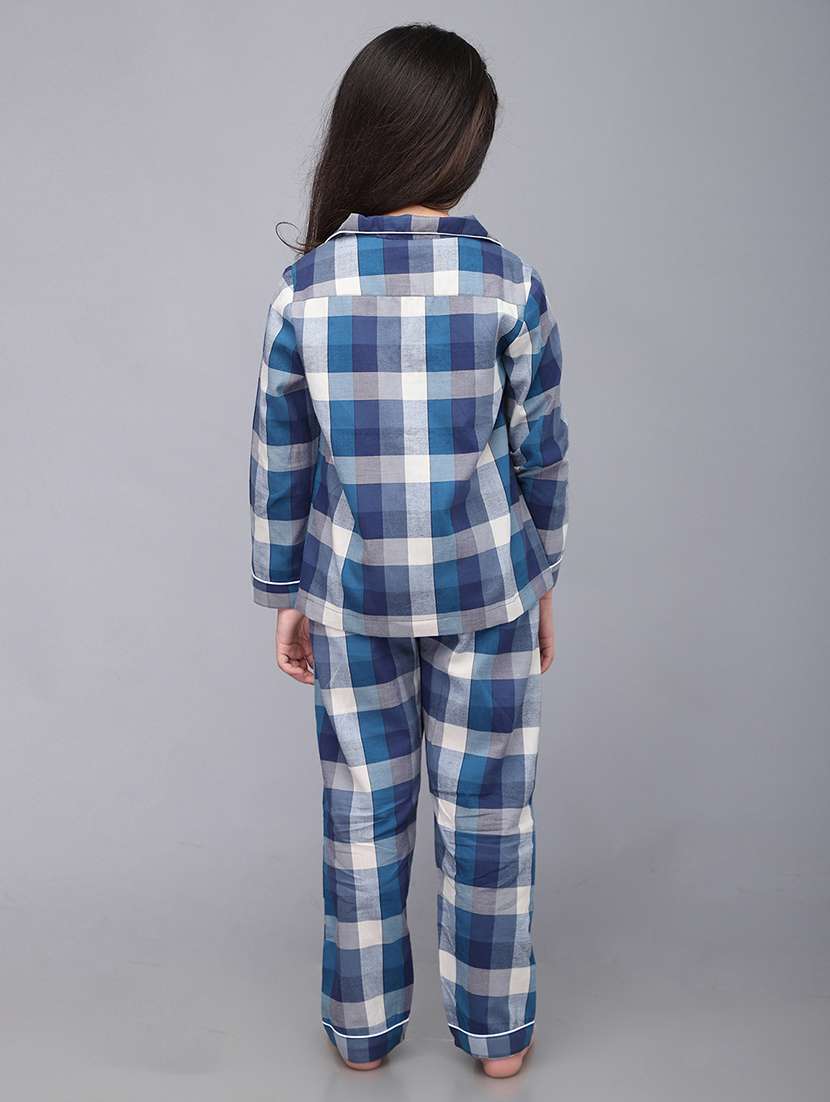 girl checks nightwear pyjama set - 21579569 -  Standard Image - 2