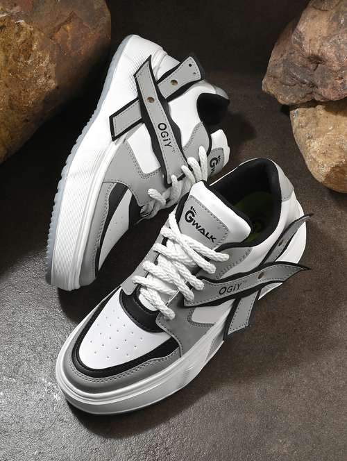 men grey lace up sneaker shoes - 21579896 -  Standard Image - 0