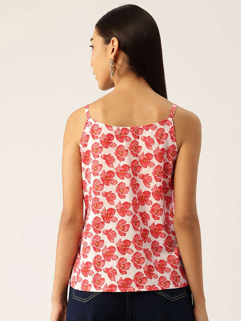 women printed sleeveless straight top - 21579979 -  Standard Image - 2