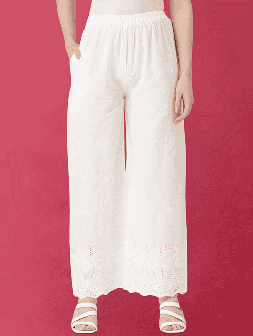 women self design flared palazzo - 21579984 -  Standard Image - 0