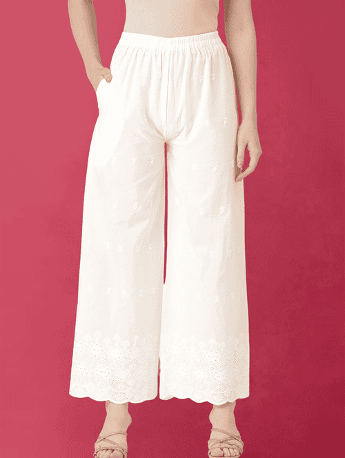 women self design flared palazzo - 21579985 - Standard Image - 0