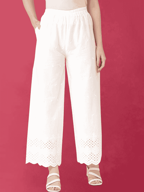 women self design flared palazzo - 21579988 -  Standard Image - 0